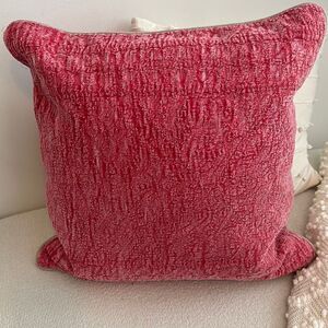 Villa Hot Pink Textured Accent Pillow Decor 22”x22”
